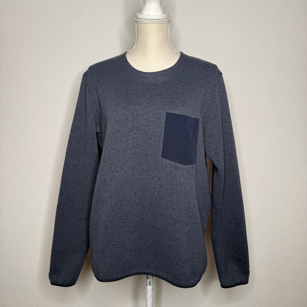 Arc'teryx Covert Fleece Pullover Blue Recycled Polyester Crew Neck Pocket Size L